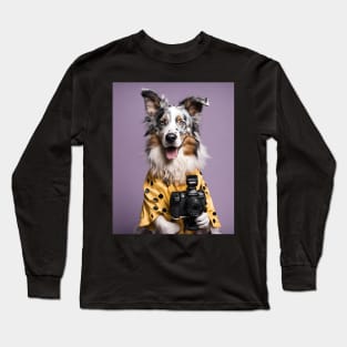 Bad AI photographer dog | Australian Shepherd T-Shirt Long Sleeve T-Shirt